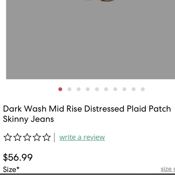 High Waisted Buffalo Plaid Skinny Jeans Size 11 - Picture 4 of 4